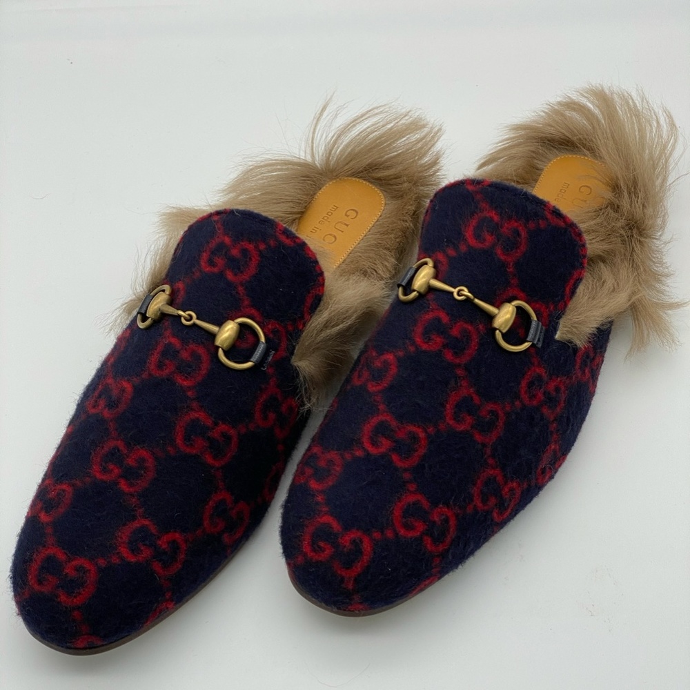 Gucci Princetown GG wool slipper Blue and red GG w - Picture 15 of 16